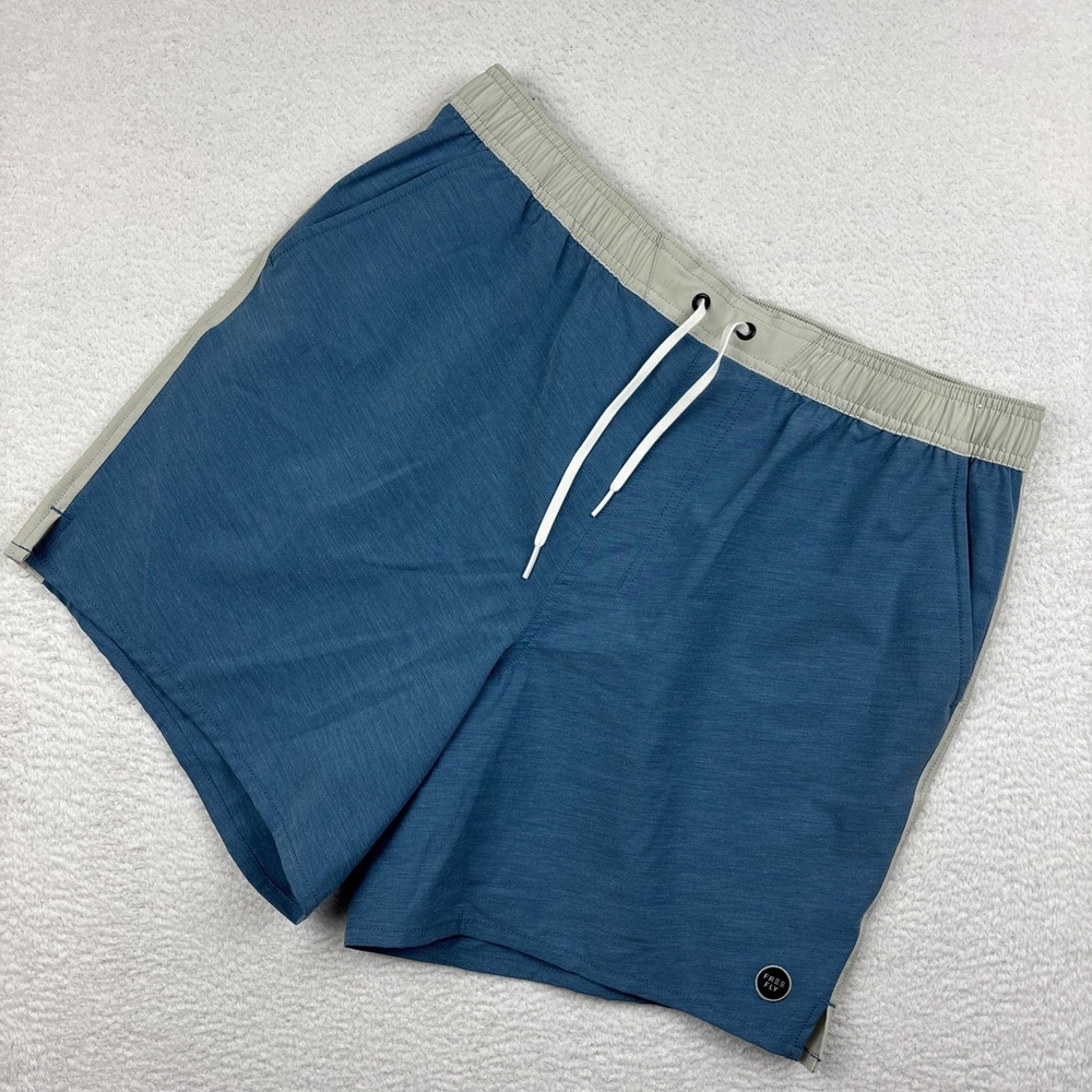 FREE FLY 'Palmera Trunks' Mens Large Blue 6" Unlined Boardshorts Swim Hybrid EUC